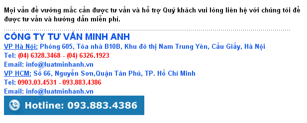 Thay đổi giấy phép kinh doanh tại Hà Nội, Luật Minh Anh
